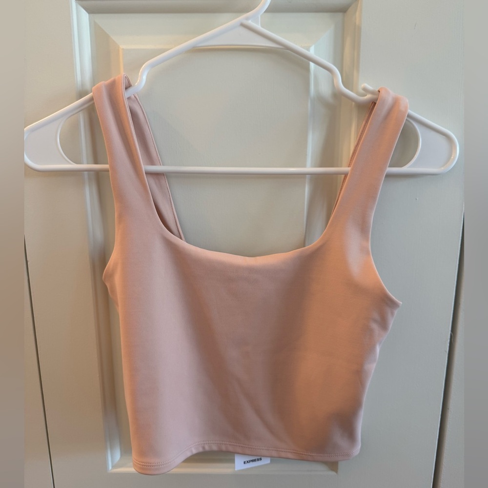 Express Pink Fitted Crop Tank Top